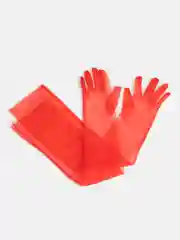 Красный перчатки женские, сетчатые, длинные