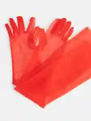 Красный перчатки женские, сетчатые, длинные