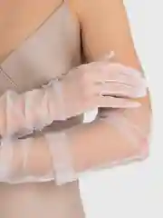 Белый перчатки женские, сетчатые, длинные