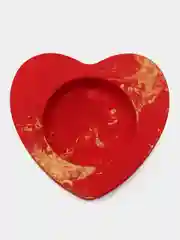 Алый подсвечник гипсовый "Сердце"