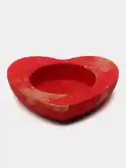 Алый подсвечник гипсовый "Сердце"