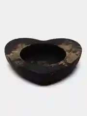 Черный подсвечник гипсовый "Сердце"