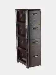 Бежевый комод узкий РОТАНГ IDEA (4 секции)