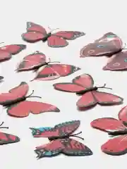 Алый наклейки для украшения стен "3Д бабочки" (Разные Цвета)