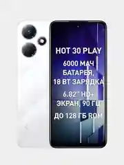 Белый смартфон Infinix Hot 30 Play 8+8 / 128 ГБ