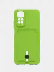 Лесной зеленый чехол Xiaomi Redmi Note 11 4G, Redmi Note 11S  Редми Нот 11 / Нот 11С с карманом для карты