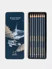 Набор чернографитных карандашей Малевичъ GrafArt, металлическая коробка, 8 штук