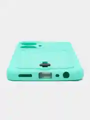 Бирюзовый чехол на Realme C55 (Реалми С55), силиконовый, с карманом для карты