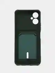 Тёмно-зелёный чехол для Tecno Spark 9 Pro / Техно Спарк 9 Про, силиконовый, с карманом для карты
