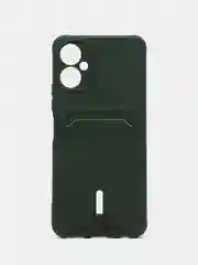 Тёмно-зелёный чехол для Tecno Spark 9 Pro / Техно Спарк 9 Про, силиконовый, с карманом для карты