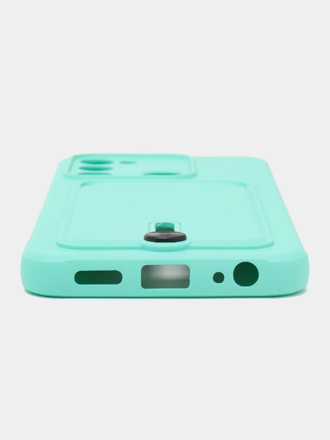 Бирюзовый чехол Tecno Spark GO 2022/Tecno Spark 8C (Спарк Го/8С), силиконовый, с карманом для карты