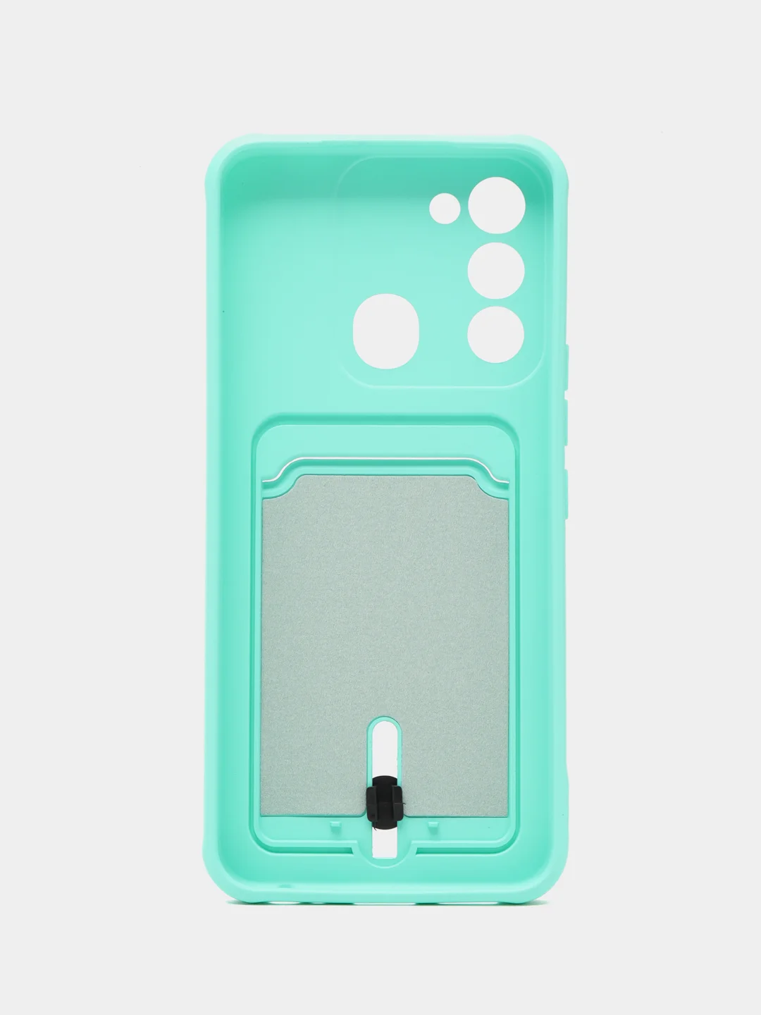 Бирюзовый чехол Tecno Spark GO 2022/Tecno Spark 8C (Спарк Го/8С), силиконовый, с карманом для карты