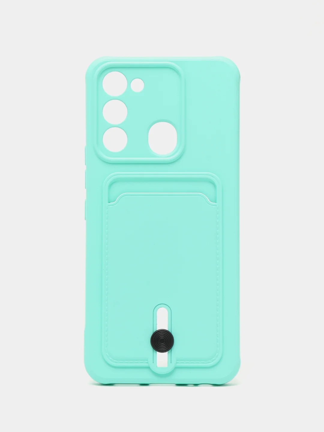 Бирюзовый чехол Tecno Spark GO 2022/Tecno Spark 8C (Спарк Го/8С), силиконовый, с карманом для карты