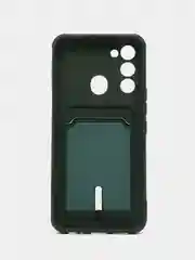 Тёмно-зелёный чехол Tecno Spark GO 2022/Tecno Spark 8C (Спарк Го/8С), силиконовый, с карманом для карты