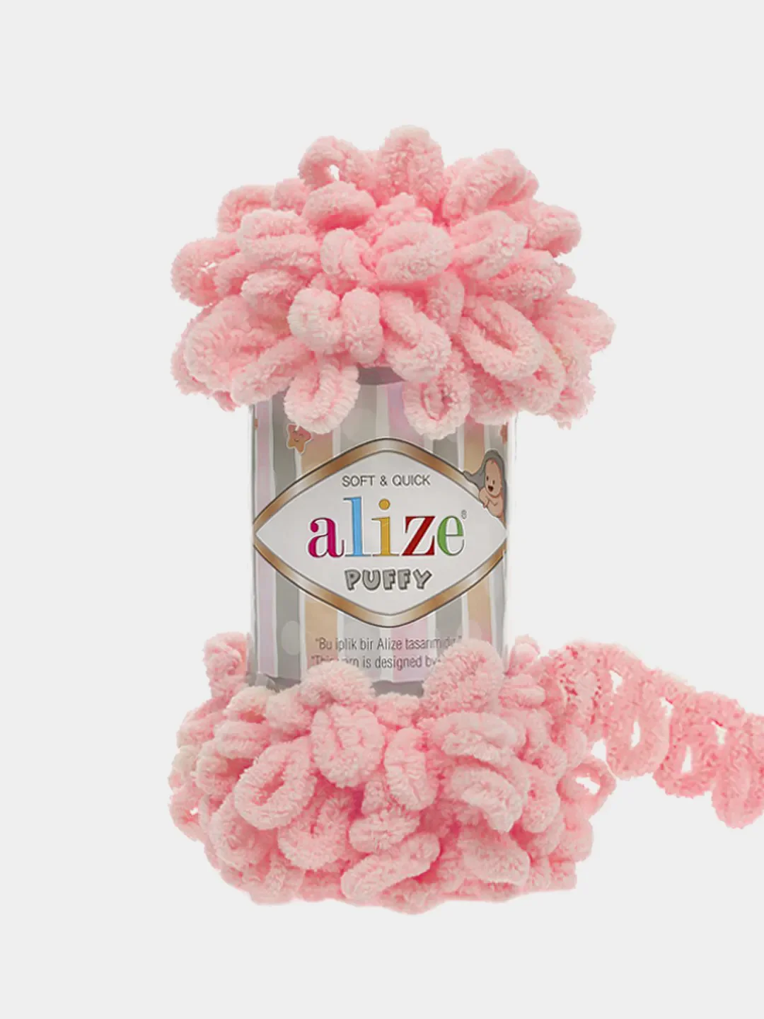 Светло-синий пряжа Alize puffy петельки