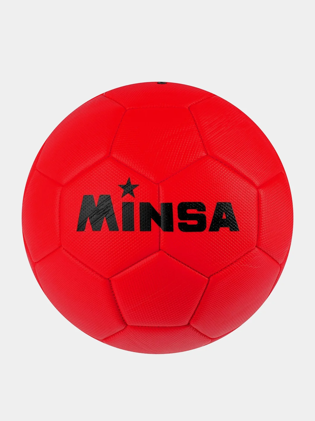 Красный мяч футбольный MINSA, ПВХ, машинная сшивка, размер 5