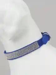 Синий ошейник для собак и кошек, со стразами
