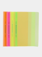 Папка-скоросшиватель, А4 140 мкм, ErichKrause Fizzy Neon, микс неон, прозрачный верх, 4 шт