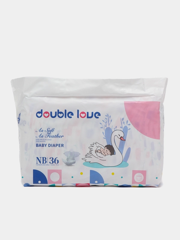 Подгузники детские для мальчиков и девочек с индикатором влаги Double love (Дабл лав)