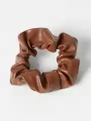 Коричневый резинка для волос, из экокожи, 1 штука