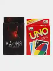 Красный набор настольных игр: UNO (Уно), Мафия