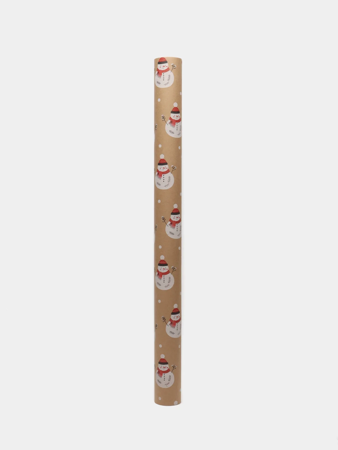 Бумага упаковочная, для подарков, новогодняя, крафт, "Snowman", 0,7 х 10 м, Золотая сказка
