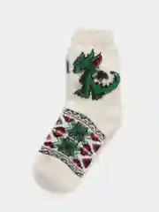 Зеленый носки шерстяные новогодние, с зеленым Драконом