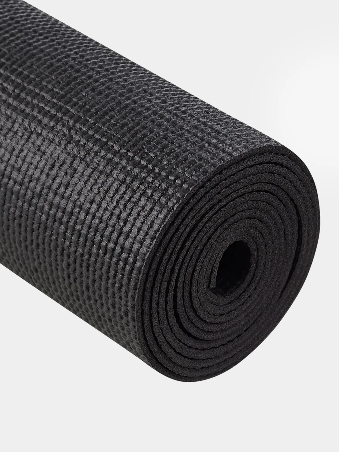 Черный коврик для йоги и фитнеса STARFIT FM-101 PVC, 183x61 см