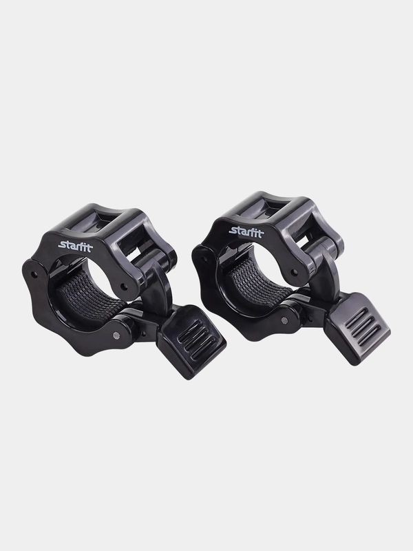 Замки с фиксатором для грифа STARFIT BB-109, d=26 мм, пластиковые, черный, 2 штуки