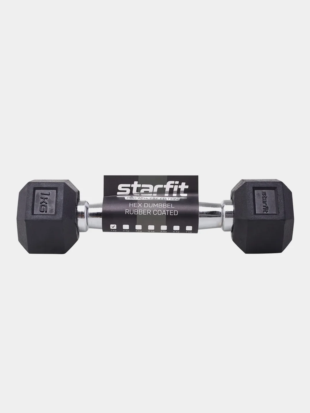 Гантель гексагональная STARFIT DB-301, 1 кг - 12 кг, обрезиненная