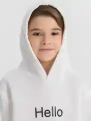 Белый толстовка с начесом детская, худи утепленный для мальчика, для девочки