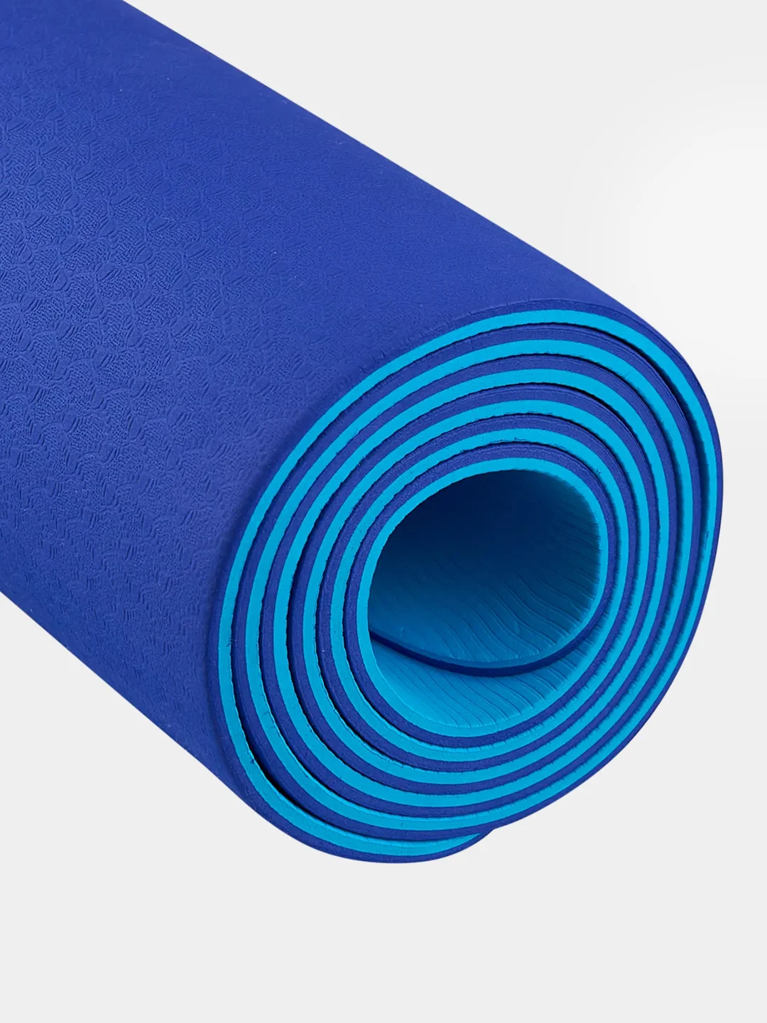 Синий коврик для йоги и фитнеса STARFIT FM-201 TPE 183x61 см, 0,4 см