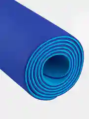 Синий коврик для йоги и фитнеса STARFIT FM-201 TPE 183x61 см, 0,4 см