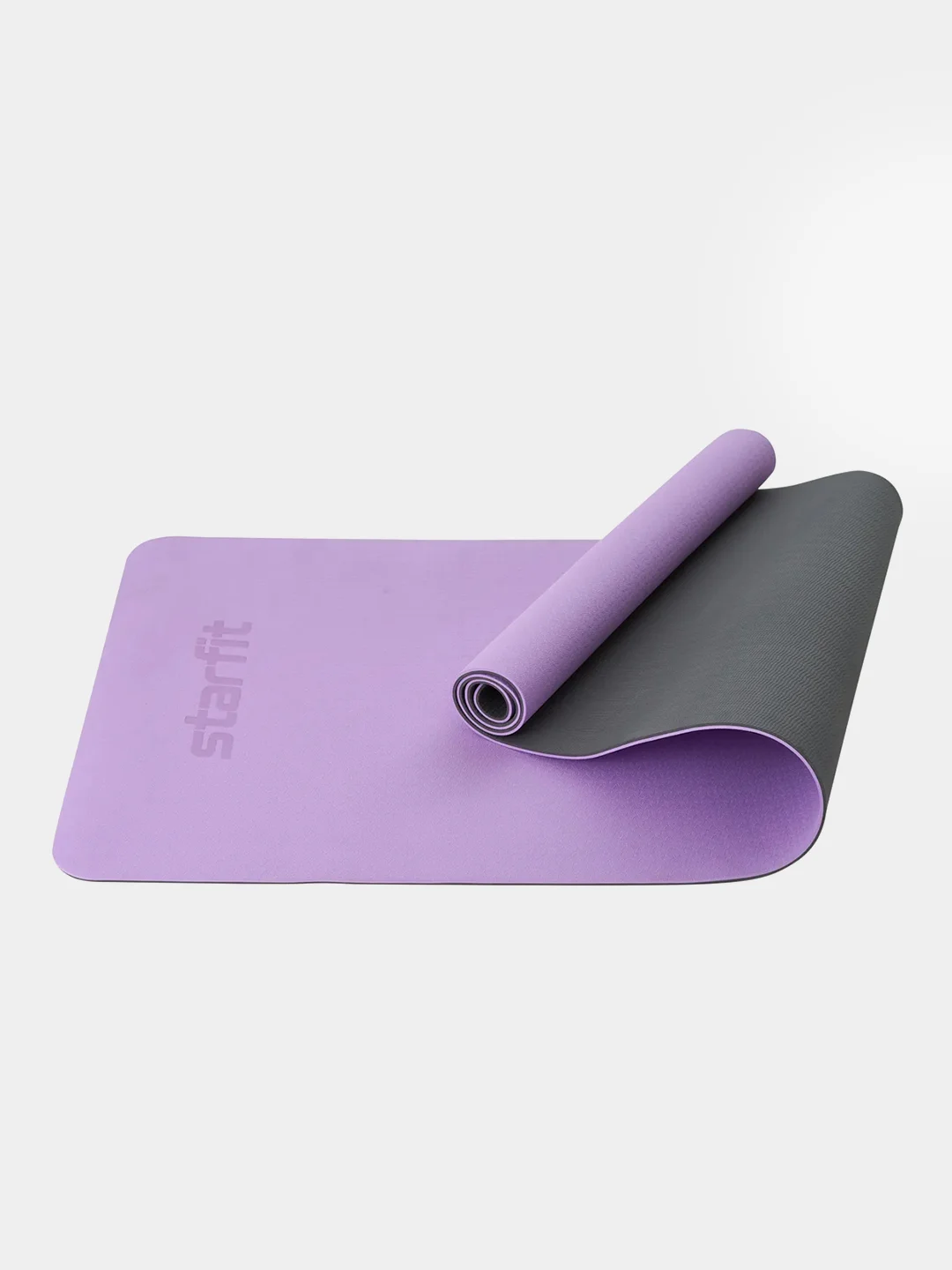 Фиолетовый коврик для йоги и фитнеса STARFIT FM-201 TPE 183x61 см, 0,6 см