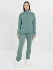 Мятный спортивный костюм с замком, на флисе