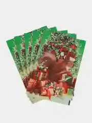 Зеленый пакет подарочный новогодний пакетик с вырубной ручкой, 5 шт / 10 шт