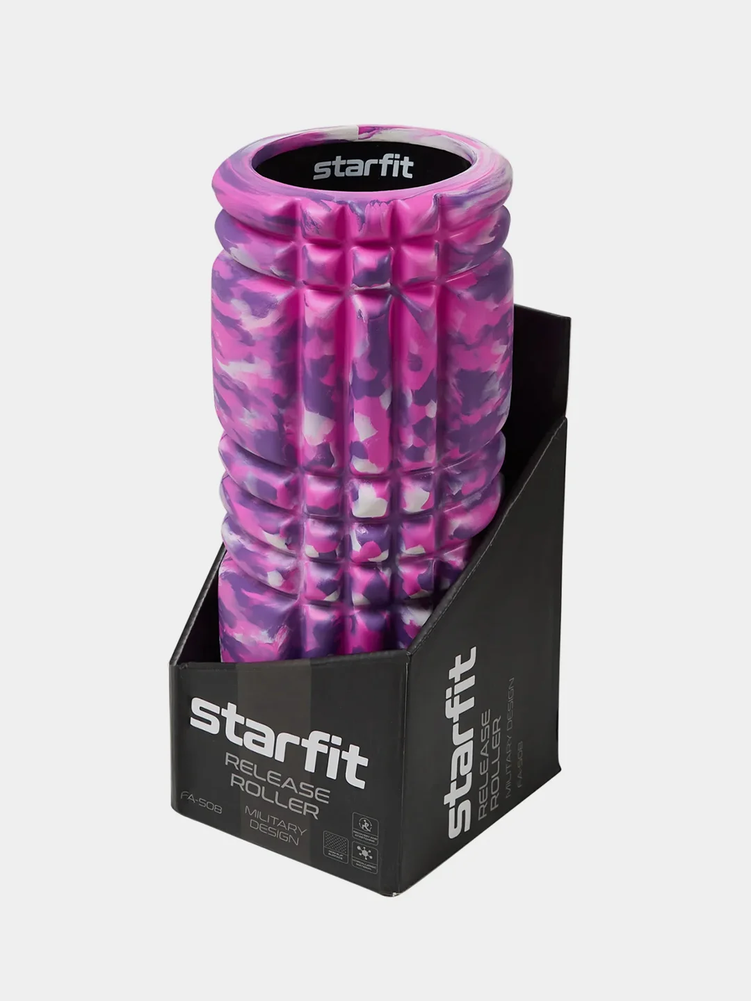 Розовый ролик массажный STARFIT FA-508 EVA/PP, низкая жесткость, 33x14 cм
