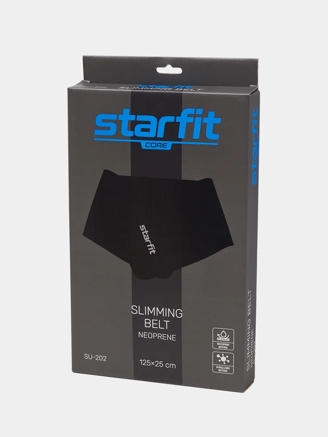 Черный пояс для похудения STARFIT SU-202 неопреновый, 125x25см, черный
