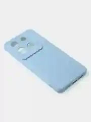 Голубой чехол для Infinix Note 30 VIP (5G) матовый, с дополнительной защитой камеры