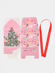 Розовый новогодняя подарочная коробка для новогоднего подарка, 8 видов, 12х12х12 см и 14х14х14 см