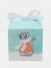 Светло-синий новогодняя подарочная коробка для новогоднего подарка, 8 видов, 12х12х12 см и 14х14х14 см