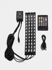 Светодиодная RGB-лента, с пультом. Подсветка ног и салона авто от прикуривателя или USB