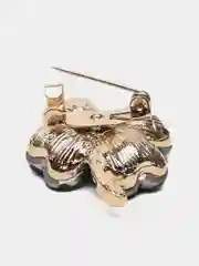 Зеленый брошь со стразами "Клевер"