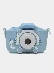 Голубой детский цифровой фотоаппарат со встроенной селфи камерой