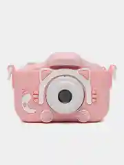 Розовый детский цифровой фотоаппарат со встроенной селфи камерой