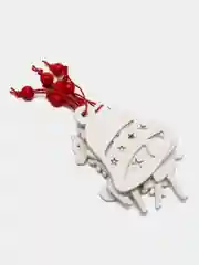 Серебряный набор деревянных ёлочных игрушек (6шт в упаковке)