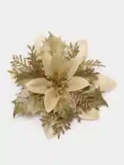 Золотой елочное украшение цветок набор 3 штуки