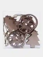 Белый набор деревянных елочных игрушек