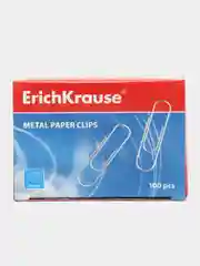 Скрепки Erich Krause, 28 мм, оцинкованные, 100 штук, в картонной коробке