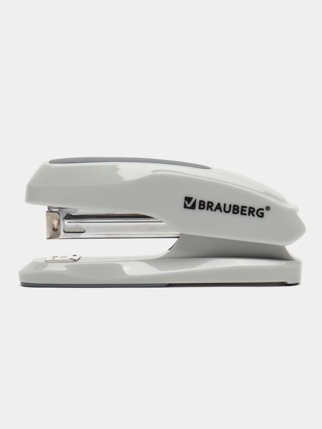 Степлер №24/6, 26/6 BRAUBERG Extra, до 30 листов, серый